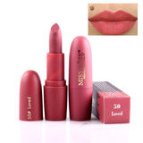 New MISS ROSE Lipstick Matte Waterproof Velvet Lip Stick 18 Colors Sexy Red Brown Pigments Makeup Matte Lipsticks Beauty Lips