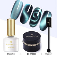 BORN PRETTY 5D Cat Eye Nail Gel 5ml Magnetic Soak Off UV Gel Lacquers Starry Sky Jade Effect Varnish Black Base Needed