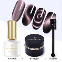 BORN PRETTY 5D Cat Eye Nail Gel 5ml Magnetic Soak Off UV Gel Lacquers Starry Sky Jade Effect Varnish Black Base Needed