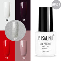 ROSALIND Gel Nail Polish Hybrid Varnishes Nail Polish Vernis Semi Permanent UV Color All For Manicured Gel Lak Top Base Primer