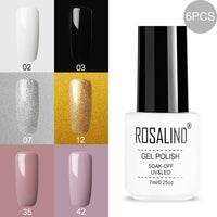 ROSALIND Gel Nail Polish Hybrid Varnishes Nail Polish Vernis Semi Permanent UV Color All For Manicured Gel Lak Top Base Primer