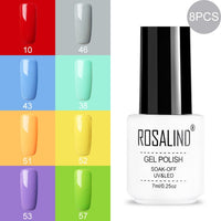 ROSALIND Gel Nail Polish Hybrid Varnishes Nail Polish Vernis Semi Permanent UV Color All For Manicured Gel Lak Top Base Primer