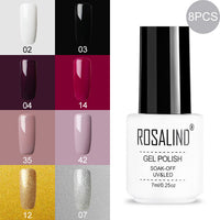 ROSALIND Gel Nail Polish Hybrid Varnishes Nail Polish Vernis Semi Permanent UV Color All For Manicured Gel Lak Top Base Primer